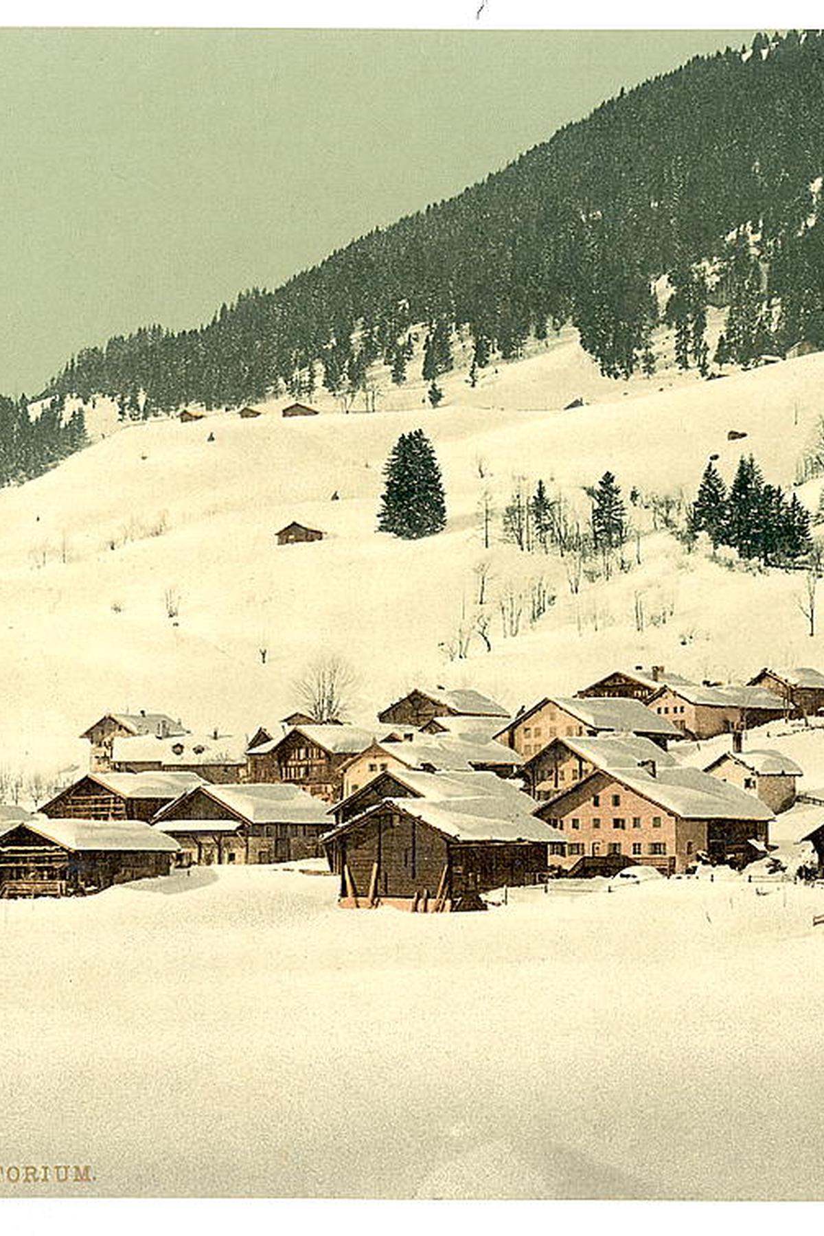 A Swiss village under snow